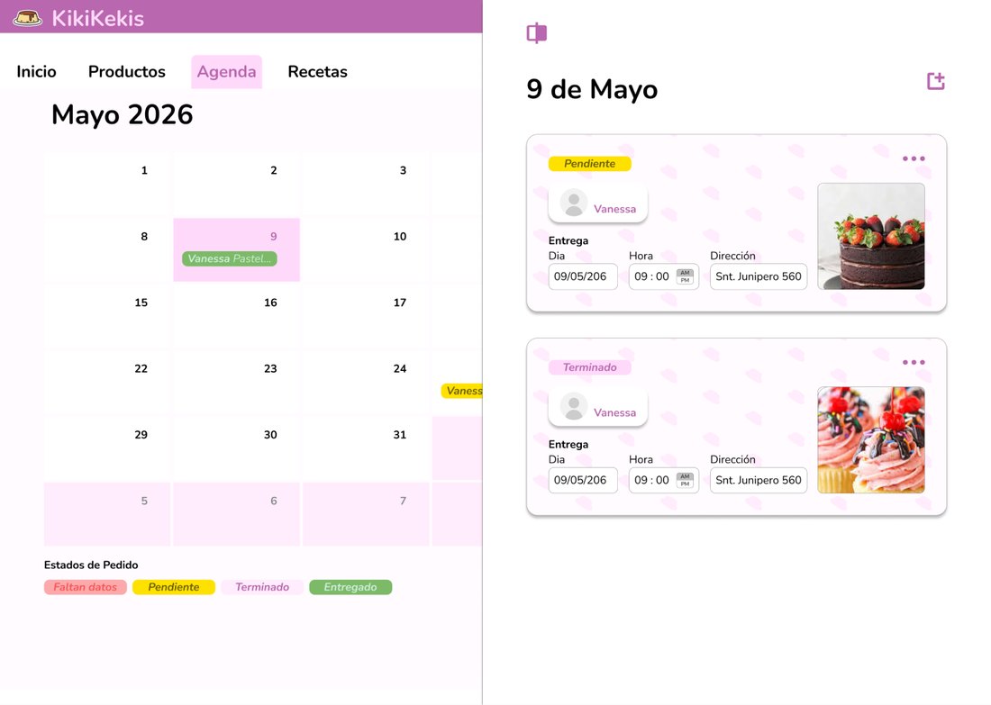 KikiKekis — the delivery agenda, a month calendar beside the day’s orders